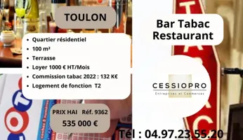 BAR TABAC RESTAURANT DANS QUARTIER RESIDENTIEL DE TOULON