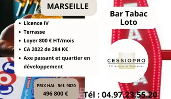 Bar Tabac Loto Refait à neuf + Terrasse, sur Marseille