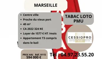Tabac Loto PMU Centre-ville Marseille + Appartement T3