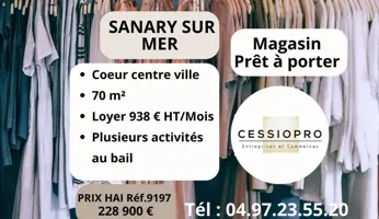 A vendre Fonds de commerce 70m² Sanary-sur-Mer